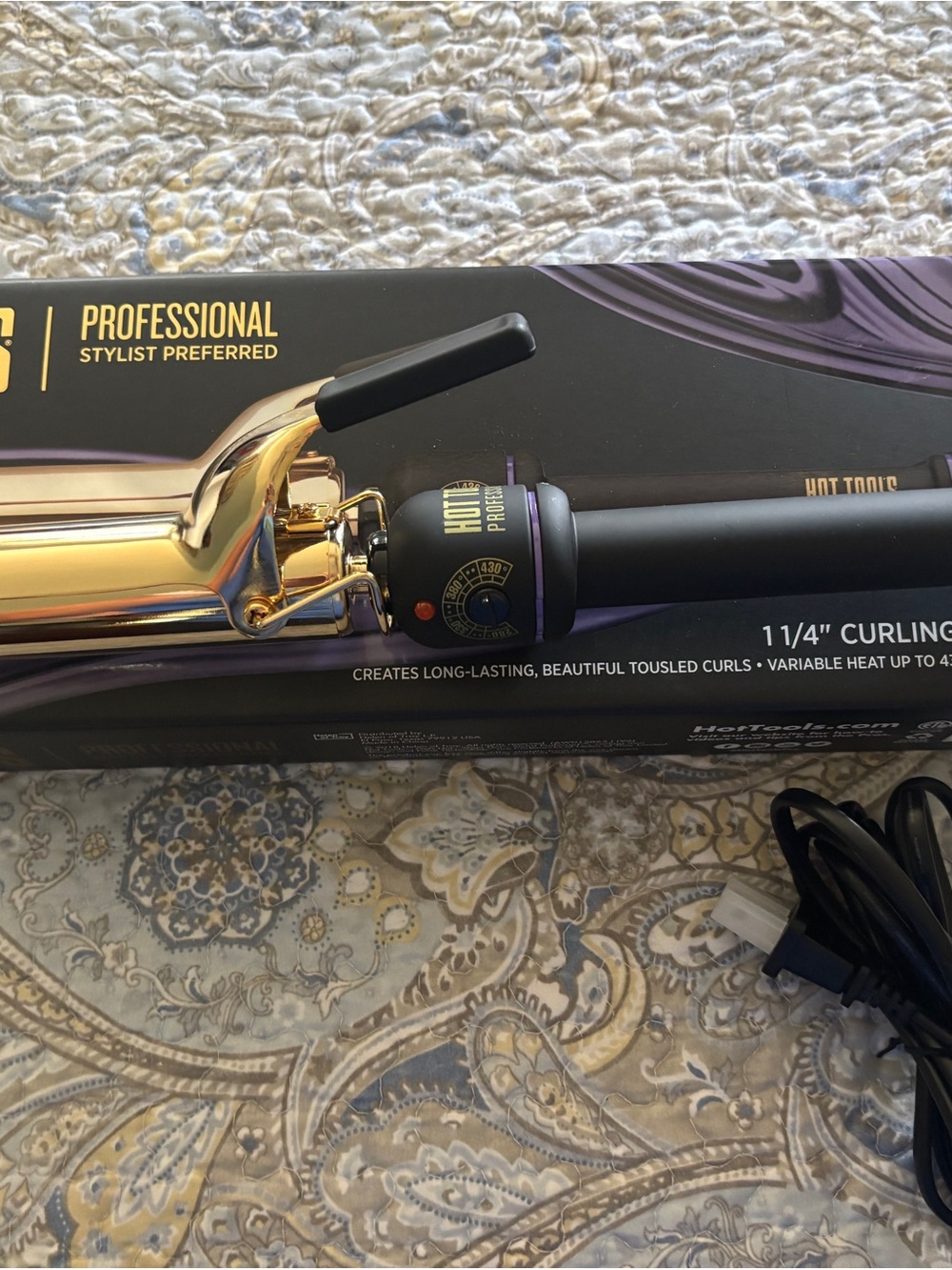 Hot Tools 1 1/4" Black and Gold Curling Iron - Professional Styling